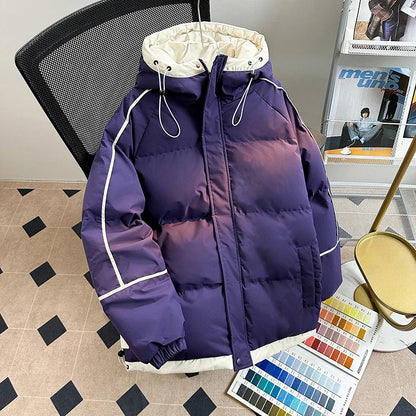 2025 Winter new style Men's Thicken Warm fashion Parka Jackets  Men's Casual Coats Hooded Windbreak Cotton Padded Down Jacket