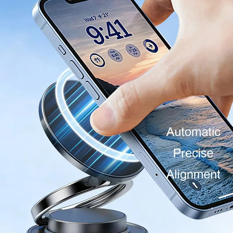 Magnetic Car Phone Holder 360° Rotatable Foldable & Adjustable Magnetic Auto Mount ,Suction Cup Phone Holder for Car/Mirror