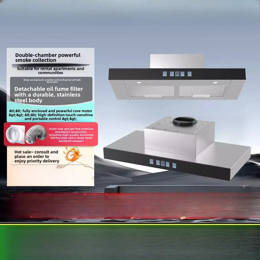 Mini range hood, top-mounted, 500/600mm wide, suitable for small apartments, small rental units.