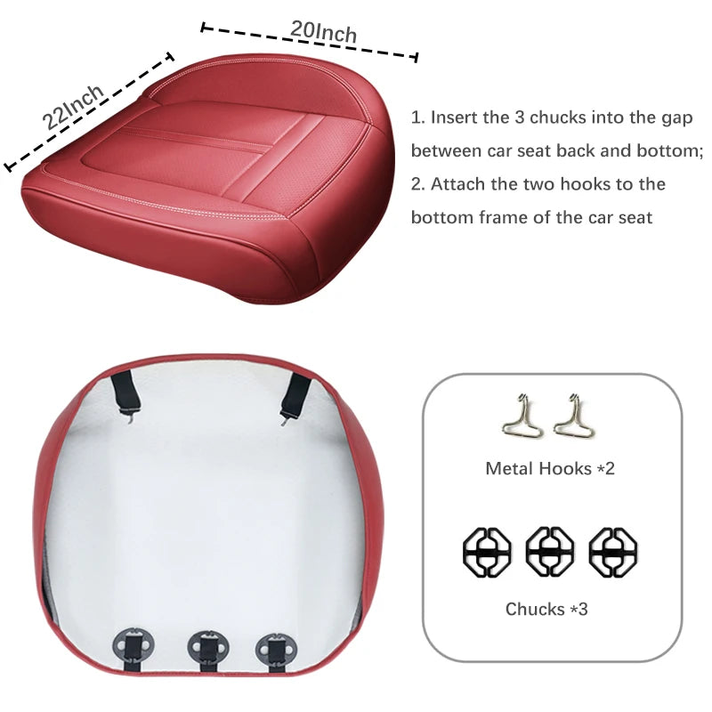 Universal PU Leather Car Seat Cover Full Wrap Anti Slip Vehicle Chair Protector Mat Waterproof Sweatproof Auto Seat Cushion