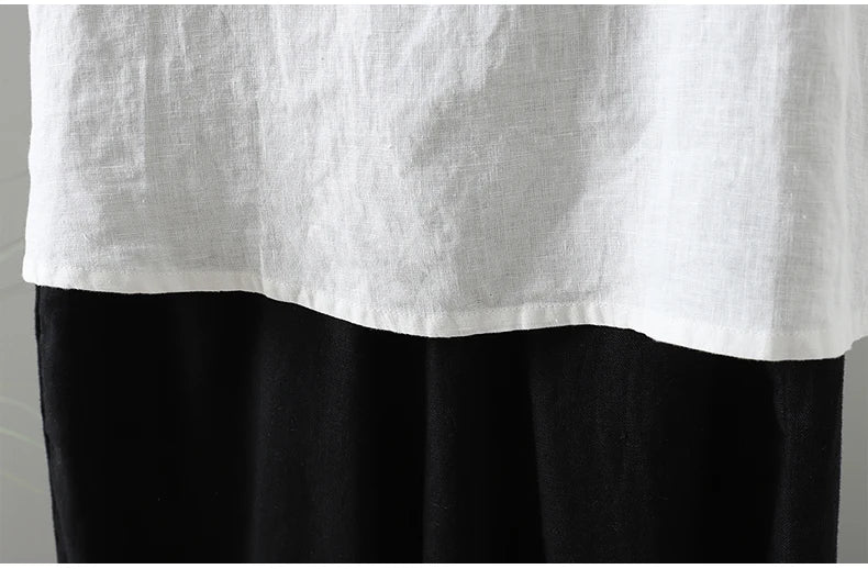 Slimming Pure Color Cotton Linen Lightweight Sleeveless round Neck Inner Wear Large Size Women's Fashionable Versatile Top