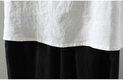 Slimming Pure Color Cotton Linen Lightweight Sleeveless round Neck Inner Wear Large Size Women's Fashionable Versatile Top