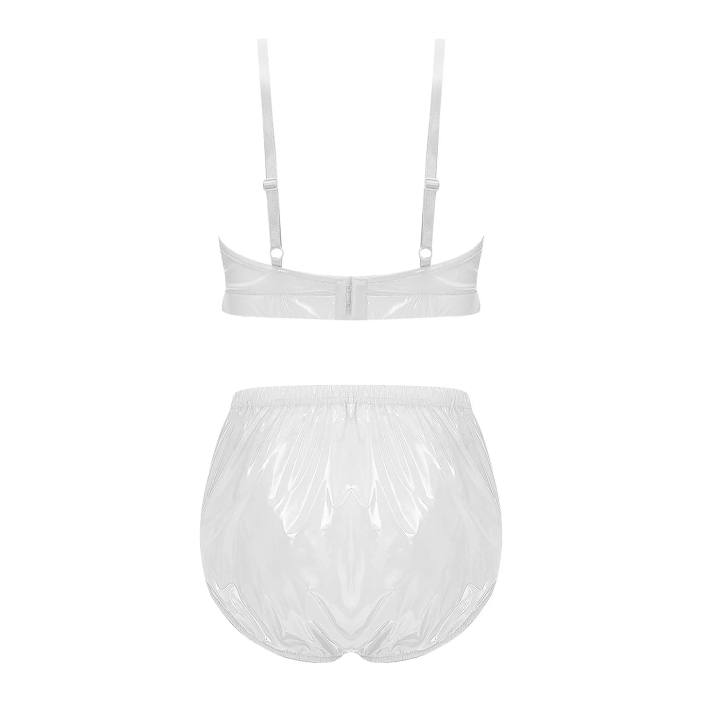 Women Waterproof Swimsuit Bikini Lingerie Set Swimwear Nightwear Clubwear Bra Top with Shorts for Beach Pool Party Sunbathing