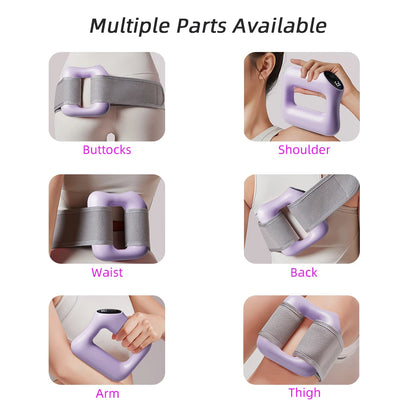 Handheld Electric Fascia Ring Rechargeable Mini Massager With Belt Vibration Fat Burning Shoulder Neck Back Muscle Relax