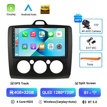 For ford focus 2 Mk2 2004-2008 2009 2010 2011 Android Auto GPS 2din autoradio GPS 2din DVR Android 16 Car Radio 4G+WIFI Carplay