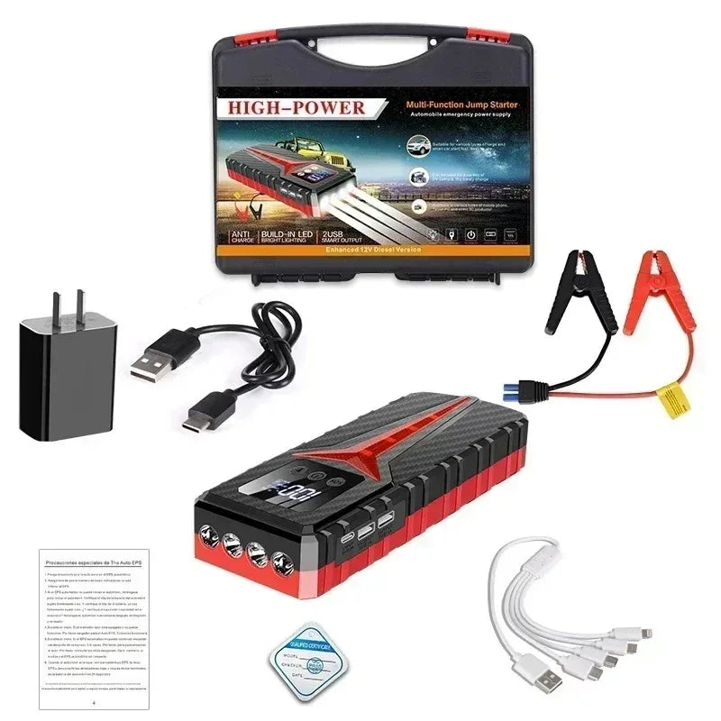 Car Jump Starter Battery 8000A Charger Emergency Power Bank Booster for 12V Gas and Diesel Vehicles