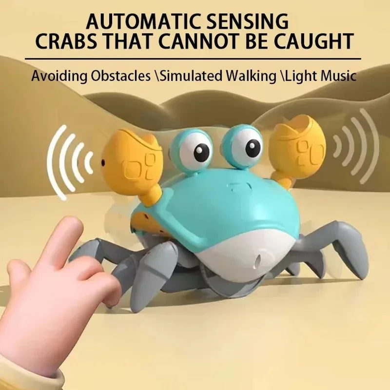 Electric Escape Cute Crab Toy Induction Evasion with Music Lights Children's Interactive Puzzle Gift Rechargeable Luminous Toys