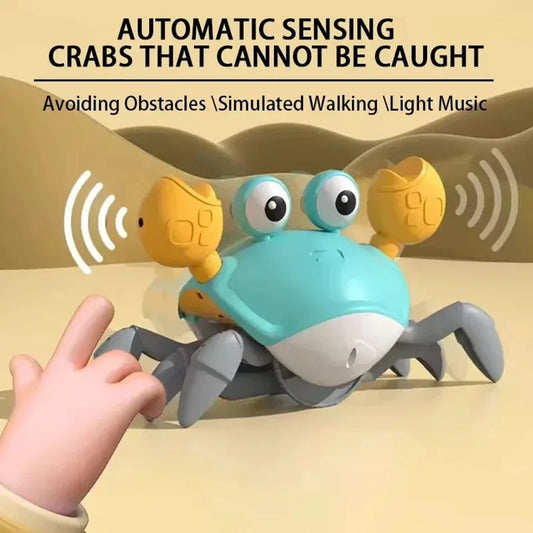 Electric Escape Cute Crab Toy Induction Evasion with Music Lights Children's Interactive Puzzle Gift Rechargeable Luminous Toys