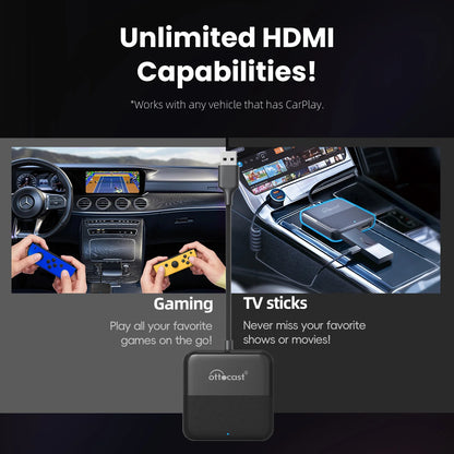 OTTOCAST Car TV Mate Wired to Wireless CarPlay Android Auto  Adapter HDMI Multimedia Video Converter for Fire TV Sticks Game Box