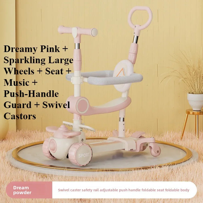 5-in-1 Toy Scooter for Boys and Girls–Children’s Scooter, Ideal for Developing Children’s Balance