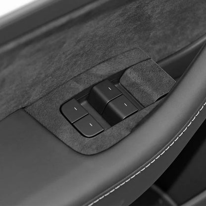Top Suede For Tesla Model 3(2019-2023) Model Y(2019-2024) Car Window Control Panel Button Trim Sticker Interior Tuning Accessory