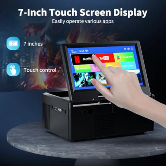 Small Smart TV Mini TV with 7-inch Touchscreen, Built in Apps, Support SD, WiFi, Bluetooth, USB, HDMI Input Kitchen TV Also As