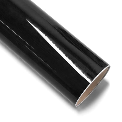 Glossy Black Vinyl Wrap Film Car Wrapping Decal Roll Bubble Free Air Release Vehicle Motocycle Sticker DIY Adhesive Accessories