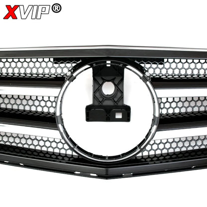 XVIP Glossy Black A - Style Racing Grille Chrome Bumper Grill For Mercedes Benz C-Class W204 08-14 C200 C230 C250 C280 C300 C350