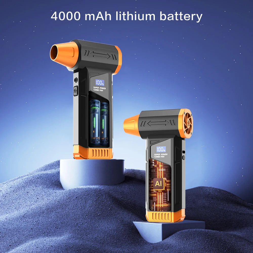 【2026 New】Brushless Wireless Jet Fan Turbo Air Blower For Car Cleaning With LED Light Digital Display Portable Outdoor BBQ Use