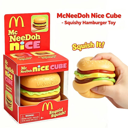 Schylling NeeDoh MC Burger Layerable Super Soft Decompression Squeeze Toy, Anxiety Relief Fidget Gift for Adults