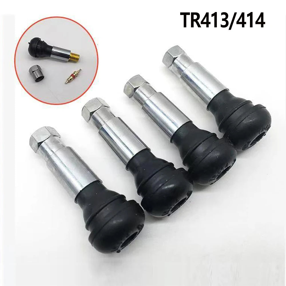 4/10/20/50Pcs TR413/414 Chrome Tubeless Snap in Wheel Tire Valve Stems Rubber Dust Caps Tyre Valve Stem Cap Car Accessories