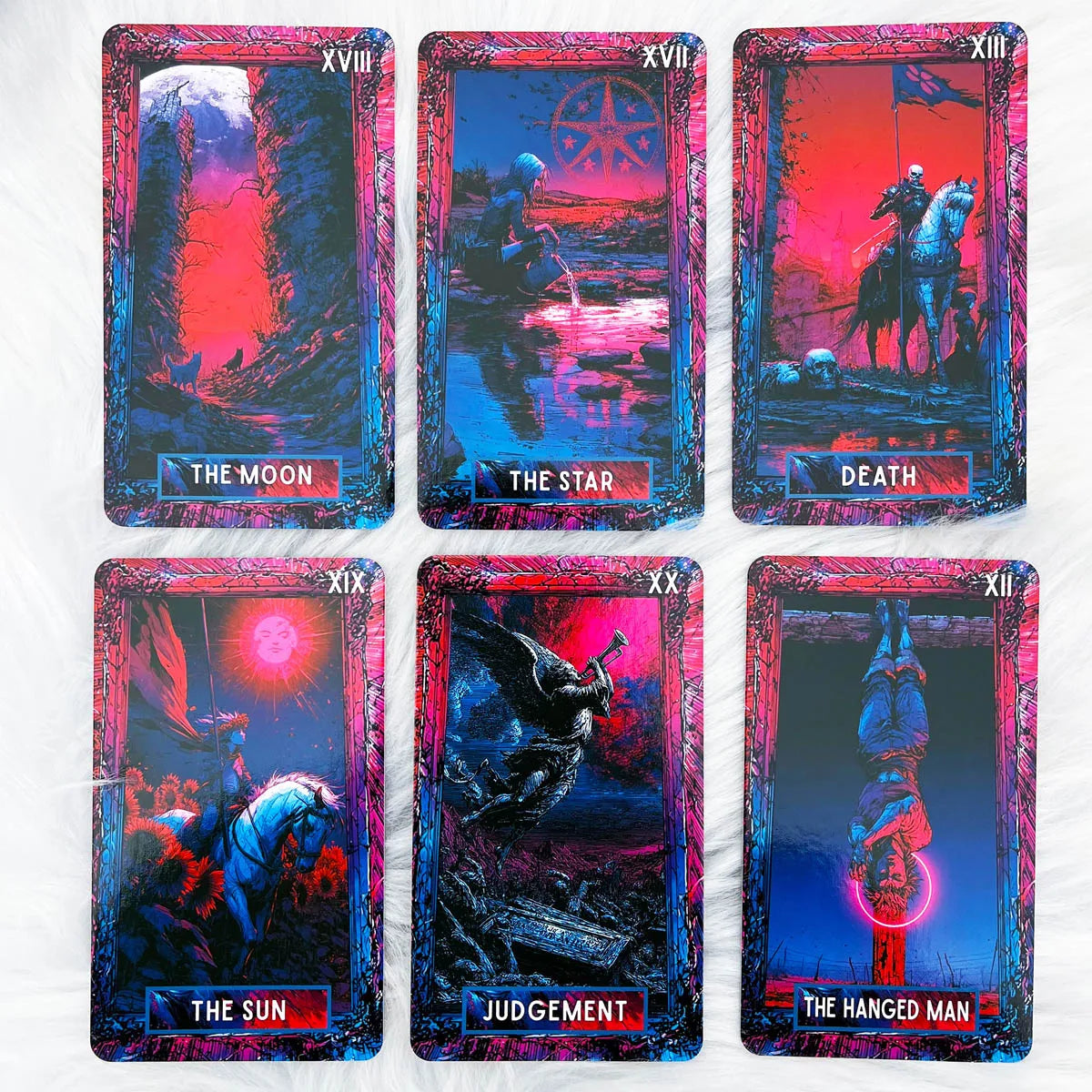 13x8cm  78 Pcs Neon Arcana Tarot Deck Visions from the Electric Unknown Paper Manual Card Games