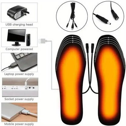 Heated Shoe Insoles  Warming Pad Cuttable EVA Shoe Inserts Thermal Footbeds for Winter Women's Loafers Warmth Protection