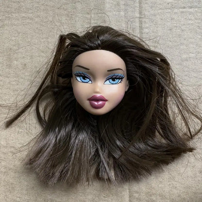 2001 Version Rare Face Doll Heads Classical Sexy Mouth White Brown Skin Colorful Hair Girls Boys Doll Parts For Collectors