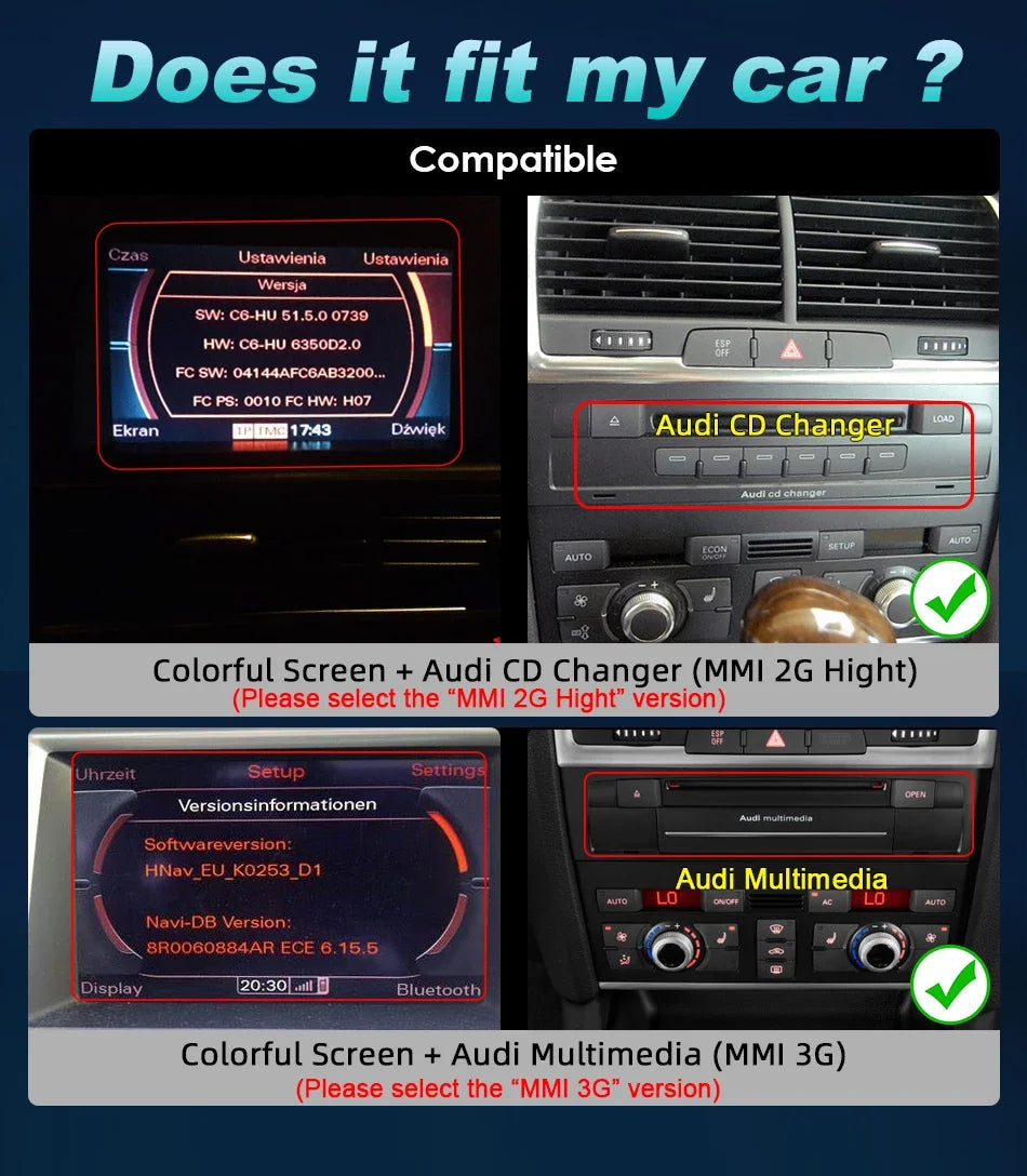 Android 14 Car Multimedia Player CarPlay For Audi Q7 4L RHD GPS Navigation Auto Radio Stereo DSP WIFI