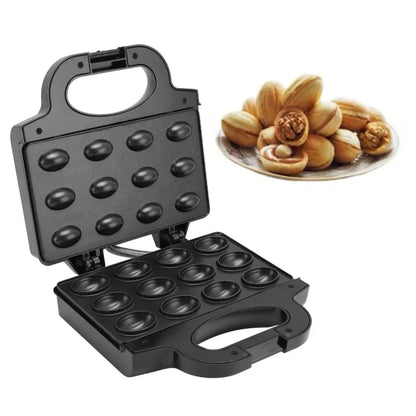 Walnut Cake Maker 750W Nonstick 12 Capacity Mini Nut Waffle Bread Machine Electric Walnut Cookie Mould For Breakfast