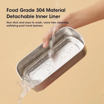 900ML Portable Electric Lunch Box Self Heating Food Warmer Heat Preservation Steaming Cooking Pot for Office Worker