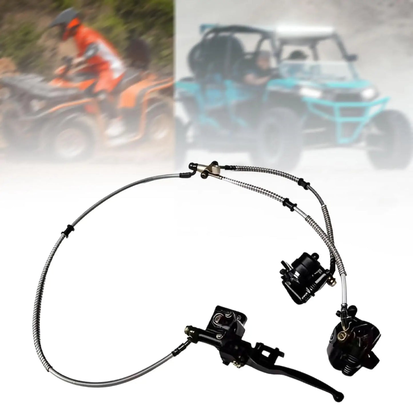 Front Twin Brake Caliper Master Cylinder Assembly, Easy to Install, Go Kart Brake Kit for , Golf Cart Accessories