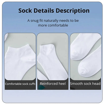 20/10/5 Pairs  Women/Men Boat Socks Black White Grey Cotton Summer No-show Ankle Socks Solid Color Casual Breathable