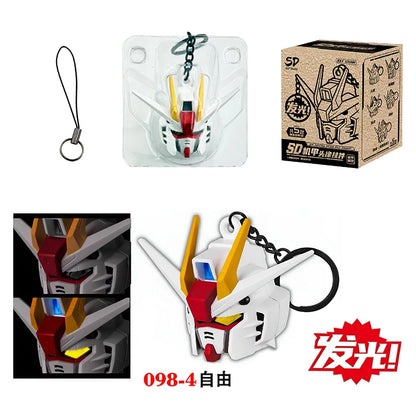 SD Rx-78-2 Luminous Head Keychain Desktop Ornament Backpack Charm Pvc Model Collectible Anime Figure Trendy Toy Gift