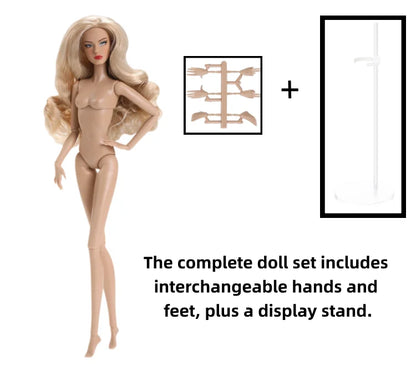 1/6 Scale Supermodel Female Body with 14 Joints Includes Multiple Wig Options And Extra Head for Collectible Figures