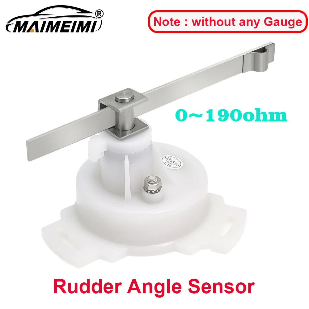 52MM Rudder Angle Indicator with 8 colors backlight Waterproof Rudder Position Gauge with Sensor 0-190ohm for Boat Yacht Marine