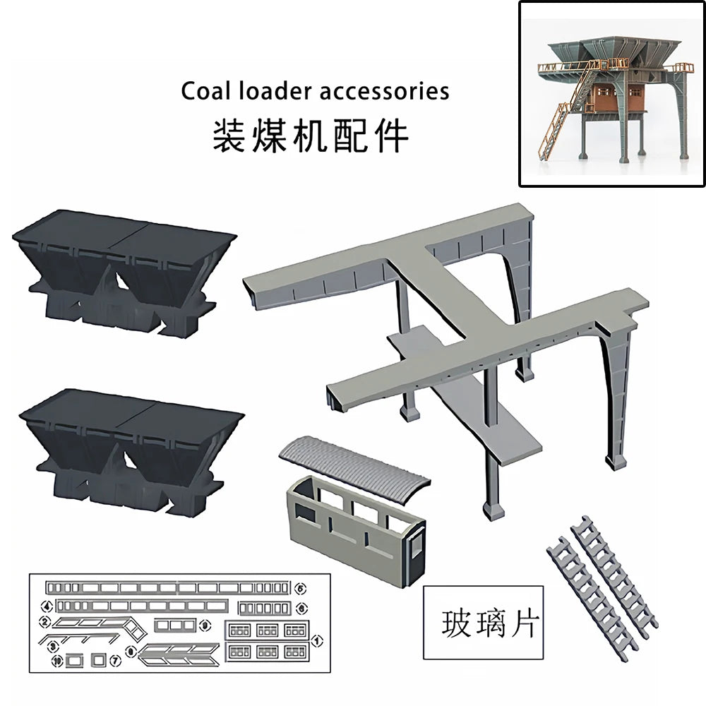 N Scale Miniature Coal Hoist/Coal Loader Model Tower Crane For DIY Railway Sand Table Scene Model Accessories Diorama Kit 1PCS