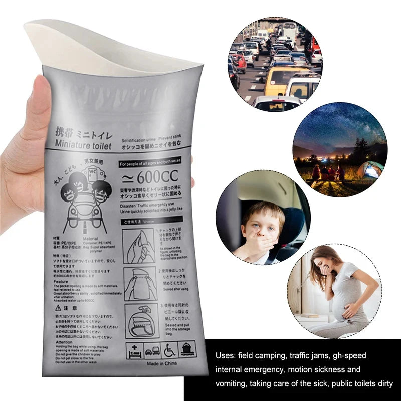 4-24PC Outdoor Emergency Urine Bags  Disposable Travel Mobile Toilet Portable Urinal Bag for Female Baby Male Vomiting Bag