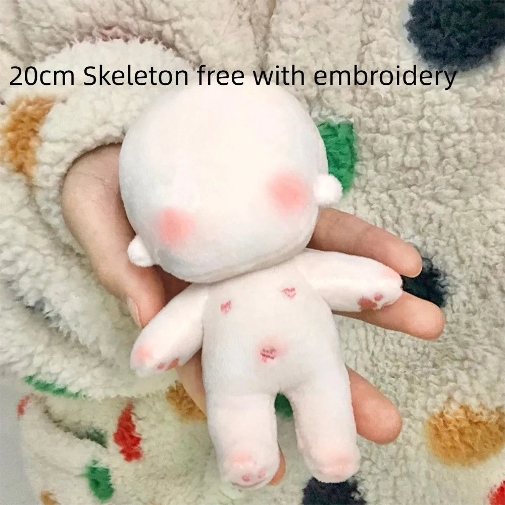 Embroidery Blank Unembroidery Cotton Doll Plush Stuffed Blank Cotton Stuffed Toy Normal Cute DIY Idoll Doll Children