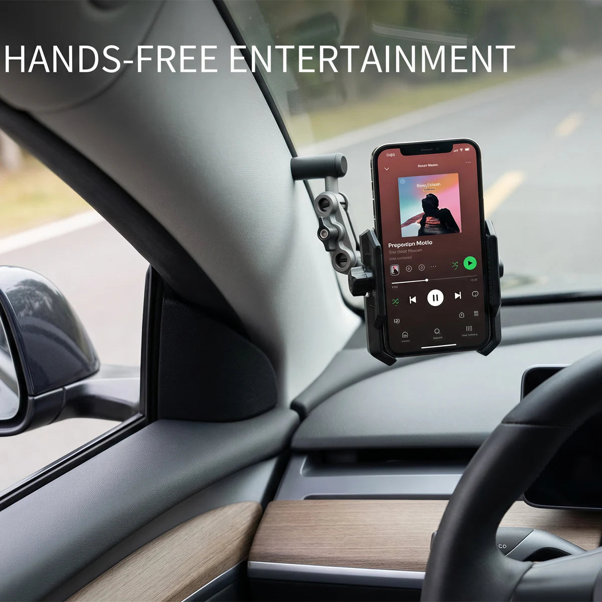 For Tank 500 Car Phone Holder, Car A-Pillar Fixed Phone Holder 360° Rotatable Aluminum Alloy Arm Anti-Shake Phone Stand Base