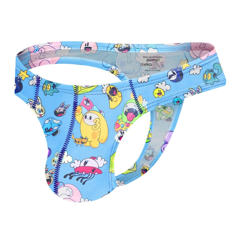 1/2/3PCS Man Thongs Underwear Hot Sale Modal Graffiti Printed Sexy Men Underpant Quick Dry Slip Panties Jockstrap Men's Thongs