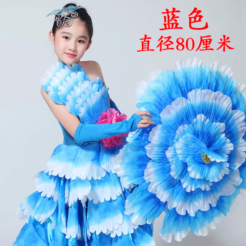 Dance Art Elegant Peony Flower Umbrella Fiber Umbrella Opening Dance Stage Performance Costume Props National Costume Stage Wear