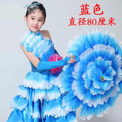 Dance Art Elegant Peony Flower Umbrella Fiber Umbrella Opening Dance Stage Performance Costume Props National Costume Stage Wear