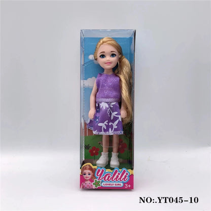 random 3 pcs/set 5 inch mini doll cute face kawaii doll body with colorful box christmas birthay gift kids toys