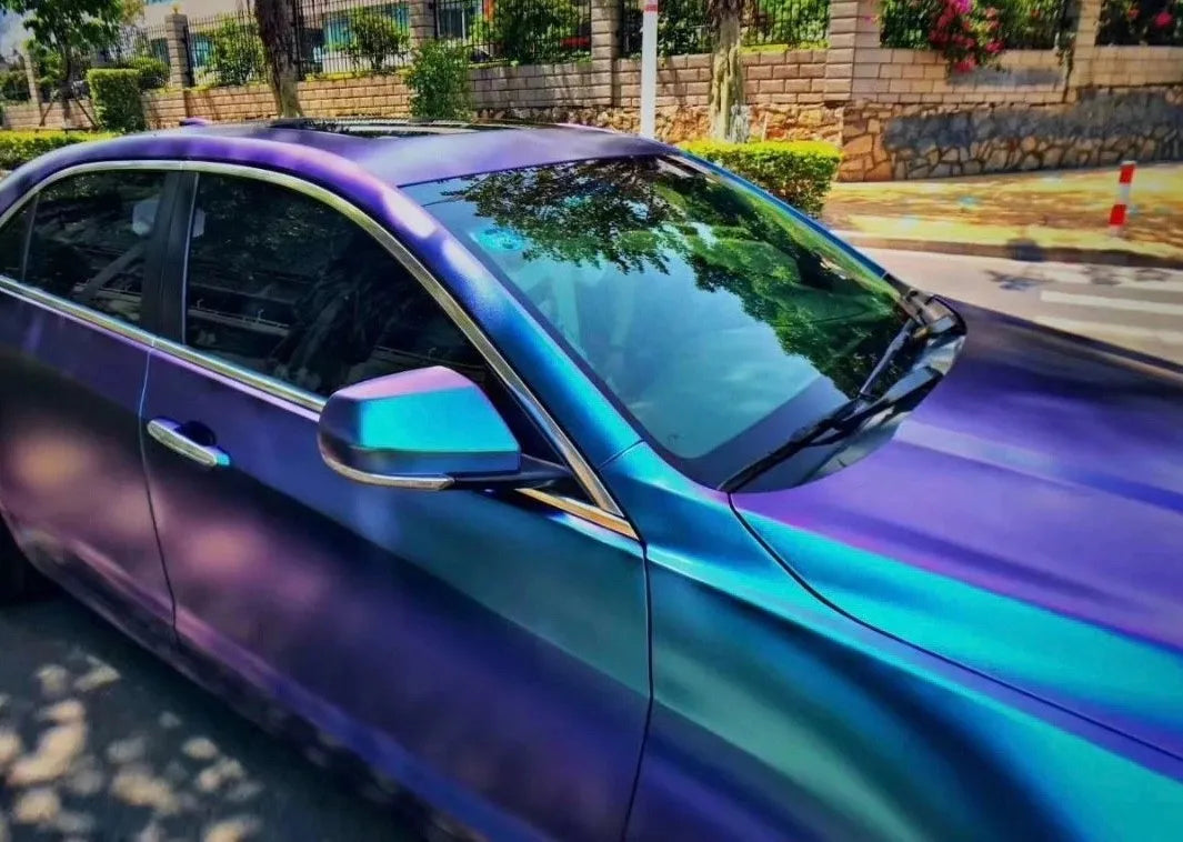 Car Diamond Chameleon Matte Purple Blue Car Vinyl Wrap Film Adhesive Color Change Motorcycle Sticker Accessories