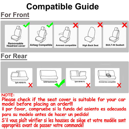 Car Seat Covers Double Line Embroidery Quilted Splicing Universal Size Fit For Most Car Polyester Fabric Seat Covers For Car