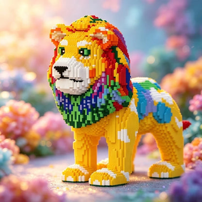 50cm 18888Pcs Colorful Lion Micro Building Blocks DIY Mini Bricks Model Kit Home Decor Adult Kids Creative Toys Birthday Gift