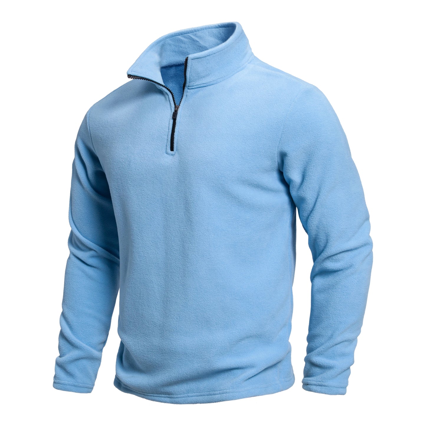 Men's Outdoor Warm Fashion Pullover Winter Warm and Comfortable Half Zip Solid Color Polar Fleece Pullover