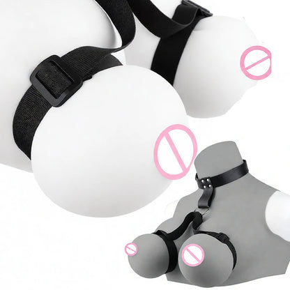 QKKQ PU Leather And Webbing Erotic Bra Chest Harness Belt Breast Teating Chest Binder BDSM Sex Toys For Women Erotic Accessories