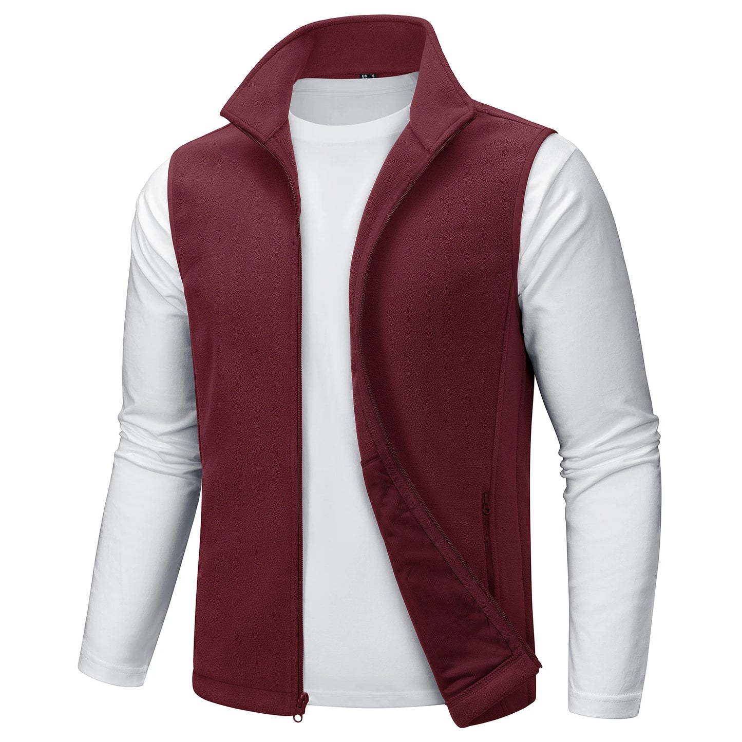 TACVASEN Men's Fleece Vest Zip Up Lightweight Sleeveless Jacket Warm Polar Fleece Outerwear with Pockets Casual Golf Hiking Vest