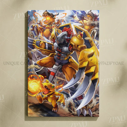 Japanese Anime Canvas Wall Art Digimon Digital Monsters Home Decorative HD Print Poster Painting Modern No Frame For Living Room