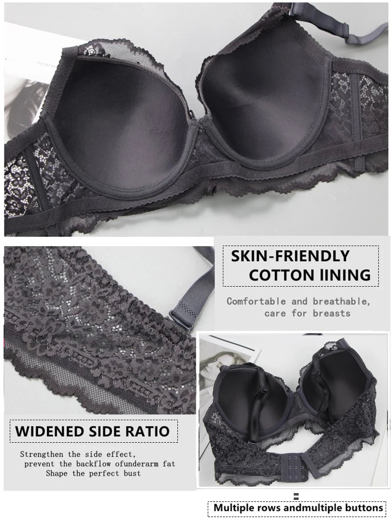 2024 New Black White Grey Red Blue Beige Bra Sets 34/75 36/80 38/85 40/90 42/95 44/100 BCDE Underwear For Women Lingerie