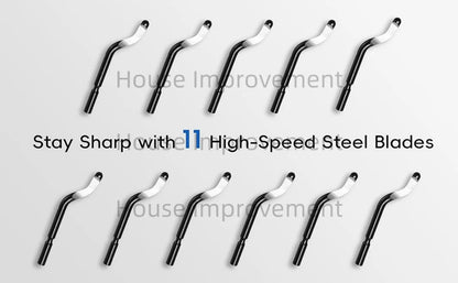 Deburring Tool Set with 11pcs High Speed Steel Swivel Blades Burr Removal Tool for Metal Resin PVC Pipes Copper Plastic Aluminum