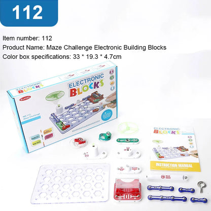Puzzle New Circuit Electronic Building Blocks Scientific Experiment Education Children Assemble Toys Electronic Exploration 8+